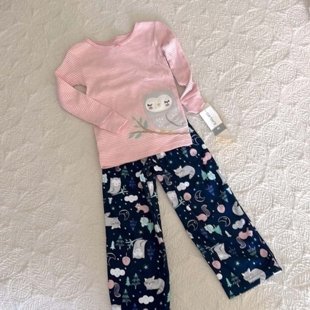 Owl Carter’s Pajamas Set Size 4T Pink & Blue NWT